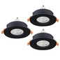 Preview: Eglo LED Einbauspot Barranco 3-flammig GU10 3x 4,5W neutralweiss 4000K Schwarz Ø9cm 902257