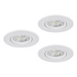 Preview: Eglo LED Einbauspot Barranco 3-flammig 3x 4,8W CCT warm-/neutral-/tageslichtweiss 2700/4000/6500K Weiss Ø9cm 902262
