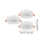 Preview: Eglo LED Einbauspot Barranco 3-flammig 3x 4,8W CCT warm-/neutral-/tageslichtweiss 2700/4000/6500K Weiss Ø9cm 902262