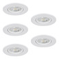 Preview: Eglo LED Einbauspot Barranco 5-flammig 5x 4,8W CCT warm-/neutral-/tageslichtweiss 2700/4000/6500K Weiss Ø9cm 902263