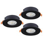 Preview: Eglo LED Einbauspot Barranco 3-flammig 3x 4,8W CCT warm-/neutral-/tageslichtweiss 2700/4000/6500K Schwarz Ø9cm 902265
