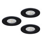 Preview: Eglo LED Einbauspot Barranco 3-flammig 3x 4,8W CCT warm-/neutral-/tageslichtweiss 2700/4000/6500K Schwarz Ø9cm 902265
