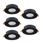 Preview: Eglo LED Einbauspot Barranco 5-flammig 5x 4,8W CCT warm-/neutral-/tageslichtweiss 2700/4000/6500K Schwarz Ø9cm 902266