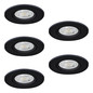 Preview: Eglo LED Einbauspot Barranco 5-flammig 5x 4,8W CCT warm-/neutral-/tageslichtweiss 2700/4000/6500K Schwarz Ø9cm 902266