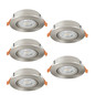 Preview: Eglo LED Einbauspot Barranco 5-flammig 5x 4,8W CCT warm-/neutral-/tageslichtweiss 2700/4000/6500K Nickel-matt Ø9cm 902269