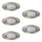 Preview: Eglo LED Einbauspot Barranco 5-flammig 5x 4,8W CCT warm-/neutral-/tageslichtweiss 2700/4000/6500K Nickel-matt Ø9cm 902269
