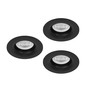 Preview: Eglo LED Einbauspot Salabate 3-flammig 3x 5W CCT warm-/neutral-/tageslichtweiss 2700/4000/6500K IP65 Schwarz Aluminium Ø9cm 902274