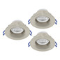 Preview: Eglo LED Einbauspot Salabate 3-flammig 3x 5W CCT warm-/neutral-/tageslichtweiss 2700/4000/6500K IP65 Nickel-matt Aluminium Ø9cm 902276
