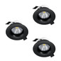 Preview: Eglo LED Einbauspot Saliceto 3-flammig dimmbar 3x 4,8W warmweiss 2700K Schwarz Aluminium Ø9cm 902278
