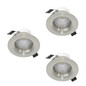 Preview: Eglo LED Einbauspot Saliceto 3-flammig dimmbar 3x 4,8W warmweiss 2700K Nickel-matt Aluminium Ø9cm 902279