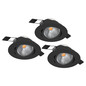 Preview: Eglo LED Einbauspot Saliceto 3-flammig dimmbar 3x 6,4W neutralweiss 4000K Schwarz Aluminium Ø9cm 902281
