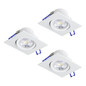 Preview: Eglo LED Einbauspot Saliceto 3-flammig dimmbar 3x 4,8W warmweiss 2700K Weiss Aluminium 9x9cm 902283