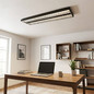Preview: Eglo LED Rasterleuchte Martelliano 33,6W CCT warm-/neutral-/tageslichtweiss 2700/4000/6500K Schwarz Transparent Stahl 124,5x31cm 902352