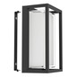 Preview: Eglo LED Außen-Wandleuchte Genovese 10W CCT warm-/neutral-/tageslichtweiss 3000/4500/6000K IP65 Schwarz-struktur Klar Aluminium 24x14cm 902417