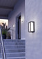Preview: Eglo LED Außen-Wandleuchte Genovese 10W CCT warm-/neutral-/tageslichtweiss 3000/4500/6000K IP65 Schwarz-struktur Klar Aluminium 24x14cm 902417