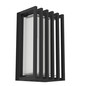 Preview: Eglo LED Außen-Wandleuchte Genovese 10W CCT warm-/neutral-/tageslichtweiss 3000/4500/6000K IP65 Schwarz-struktur Klar Aluminium mit Gitter 24x14cm 902418