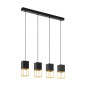 Preview: EGLO 97734 MONTEBALDO LED Pendelleuchte schwarz gold GU10 4x5W
