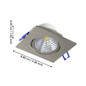 Preview: Eglo LED Einbauspot Saliceto dimmbar 4,8W warmweiss 2700K Nickel-matt Aluminium 9x9cm 98304