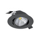 Preview: Eglo LED Einbauspot Saliceto dimmbar 4,8W warmweiss 2700K Schwarz Aluminium Ø9cm 98609