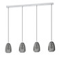 Preview: Eglo Pendelleuchte Alobrase 4-flammig E27 Chrom Schwarz-transparent Stahl Glas bedampft 108x15cm 98616