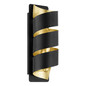 Preview: Eglo Wandleuchte Elizondo E14 Schwarz Gold Stahl 27x8cm 98755
