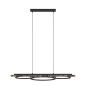 Preview: Eglo 99624 BOYAL LED 2-fach Hängeleuchte 2x12,5W, 1x15,5W 1010x400mm Schwarz Braun Weiss warmweiss dimmbar