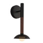 Preview: Elstead Arden LED Wandleuchte dimmbar warmweiss 6W Mattschwarz-Walnuss Alu Stahl Opalglas 36cm