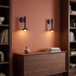 Preview: Elstead Arden LED Wandleuchte dimmbar warmweiss 6W Mattschwarz-Walnuss Alu Stahl Opalglas 36cm