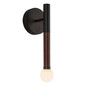 Preview: Elstead Arden LED Wandleuchte dimmbar warmweiss 6W Mattschwarz-Walnuss Alu Stahl Opalglas 36cm