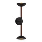 Preview: Elstead Arden LED Wandleuchte 2-flammig dimmbar warmweiss 11W Mattschwarz-Walnuss Alu Stahl Opalglas 57cm
