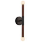 Preview: Elstead Arden LED Wandleuchte 2-flammig dimmbar warmweiss 11W Mattschwarz-Walnuss Alu Stahl Opalglas 57cm