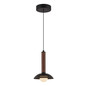 Preview: Elstead Arden LED Pendelleuchte dimmbar warmweiss 6W Mattschwarz-Walnuss Alu Stahl Opalglas Ø15cm