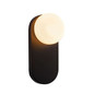 Preview: Elstead Ariel Wandleuchte E27 Mattschwarz Stahl Opalglas 32cm