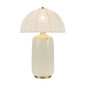 Preview: Elstead Crosby Tischleuchte E27 Creme-Gold Stahl Stoffschirm 70cm
