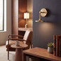 Preview: Elstead Issa LED Bad-Wandleuchte dimmbar IP44 warmweiss 11W Gold gebürstet Alu 20cm