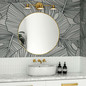 Preview: Elstead Issa LED Bad-Wandleuchte 3-flammig dimmbar IP44 warmweiss 20W Gold gebürstet Alu 52cm