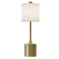 Preview: Elstead Issa Tischleuchte E27 Gold gebürstet Alu Stahl Leinenschirm 68cm
