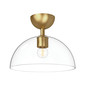 Preview: Elstead Jude Deckenleuchte E27 Gebürstete Goldoptik Glas klar