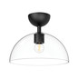 Preview: Elstead Jude Deckenleuchte E27 Mattes Schwarz Glas klar