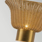 Preview: Elstead Kai Wandleuchte 2-flammig E14 Gold gebürstet Alu Rattan 25cm