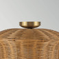 Preview: Elstead Kai Deckenleuchte E27 Gold gebürstet Stahl Rattan Ø41cm