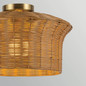 Preview: Elstead Kai Deckenleuchte E27 Gold gebürstet Stahl Rattan Ø41cm