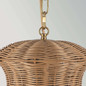 Preview: Elstead Kai Pendelleuchte E27 Gold gebürstet Stahl Rattan Ø29cm