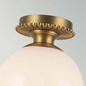 Preview: Elstead Otis Bad-Deckenleuchte E27 IP44 Gold gebürstet Stahl Opalglas Ø20cm