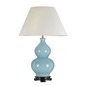 Preview: Elstead Harbin Tischleuchte E27 Hellblau Grauweiß