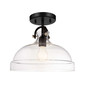 Preview: Elstead Hampton Pendel- und Deckenleuchte E27 Graphit Stahl Blasenglas Ø33cm Made in UK