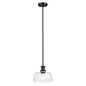Preview: Elstead Notting Hill Pendel- und Deckenleuchte E27 Graphit Stahl Klarglas Ø25cm Made in UK