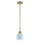 Preview: Elstead York Pendel- und Deckenleuchte E27 Naturmessing-Hellblau Stahl Ø17cm Made in UK