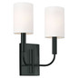Preview: Elstead Brianna Wandleuchte 2-flammig E14 Schwarz Stahl 36cm