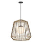 Preview: Elstead Arlen Außen-Pendelleuchte E27 IP44 Schwarz Stahl Rattan-Optik Ø61cm